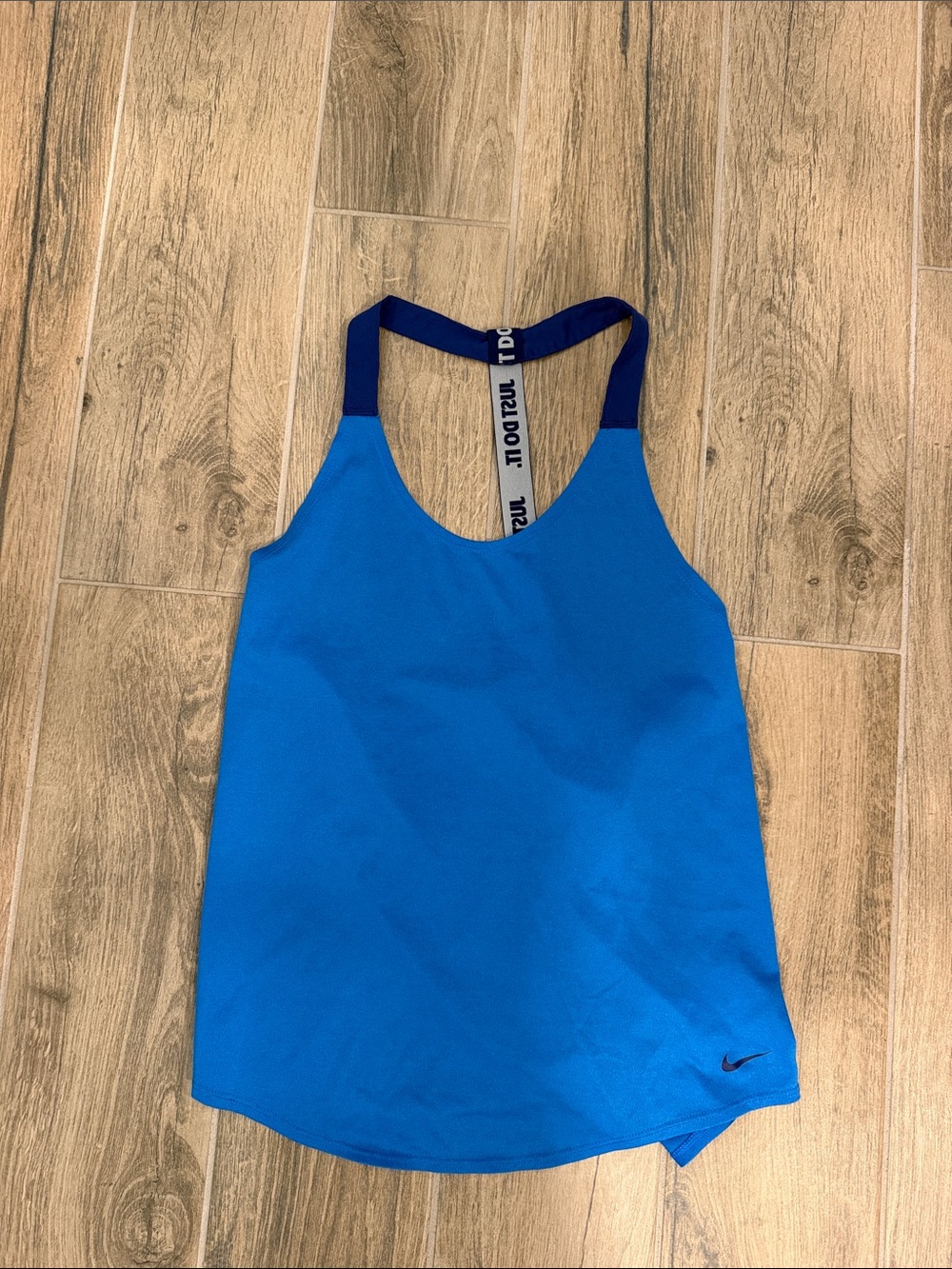 Nike Women’s Electric Blue Racerback Tank with Navy Straps